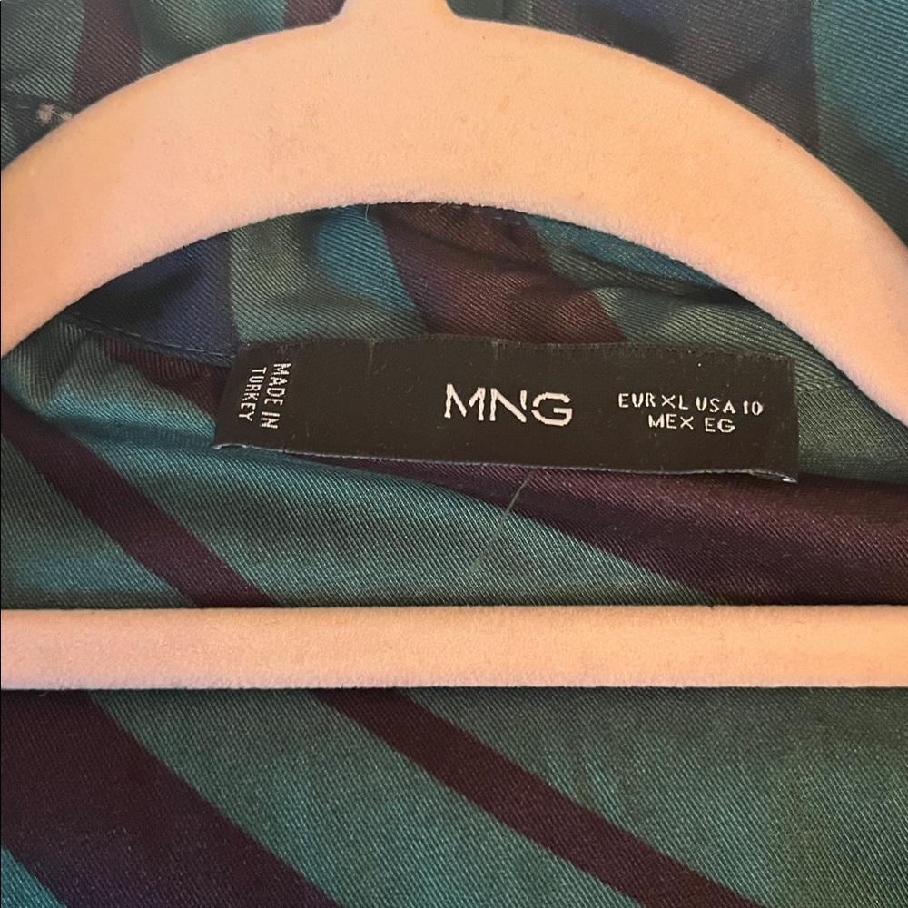 Mango Teal And Black Striped Dress - image 5